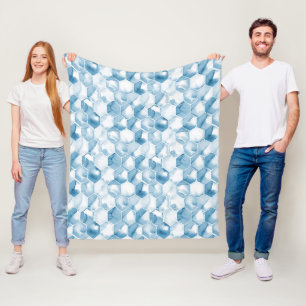 Zachte blauwe Waterverf kanotype Patroon Fleece Deken