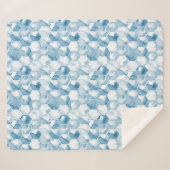 Zachte blauwe Waterverf kanotype Patroon Sherpa Deken (Voorkant (horizontaal))