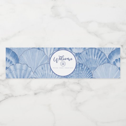 Zachte blauwe Waterverf Schudklieretiket Waterfles Etiket (Enkel label)