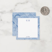 Zachte blauwe Waterverf Seashell Custom Note-Kaart Notitiekaartje (Voorkant / Achterkant in situ)