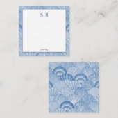 Zachte blauwe Waterverf Seashell Custom Note-Kaart Notitiekaartje (Voorkant / Achterkant)