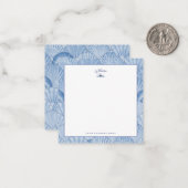 Zachte blauwe Waterverf Seashell Custom Note-Kaart Notitiekaartje (Voorkant / Achterkant in situ)