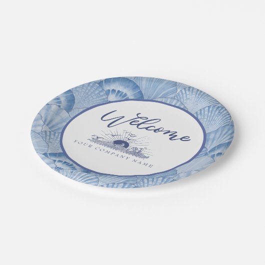 Zachte blauwe Waterverf Verschuiving Aangepaste pa Papieren Bordje (Gekanteld)