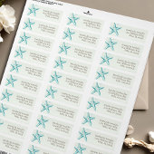 Zachte Blauwe Waterverf Zeester Stijlvol Ocean Bea Etiket