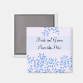 Zachte Blauwe Wijnranken Save the Date Magneet (Voorkant / Achterkant)
