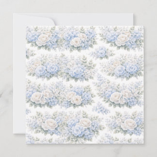 Zachte Blauwe Witte Bloemboeket Patroon Romantisch Save The Date