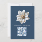 Zachte blauwe, witte bloemen & gouden ets kaart (Achterkant)