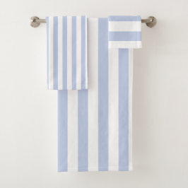Zachte Blauwe Witte Verticale Streeppatroon Kunst Bad Handdoek