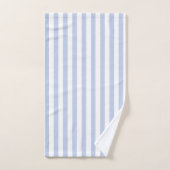 Zachte Blauwe Witte Verticale Streeppatroon Kunst Bad Handdoek (Handdoek)