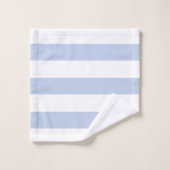 Zachte Blauwe Witte Verticale Streeppatroon Kunst Bad Handdoek (Wasdoekje)