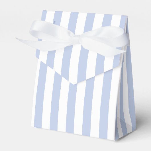 Zachte Blauwe Witte Verticale Streeppatroon Kunst Bedankdoosjes (Voorkant Zijde)