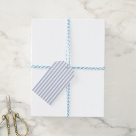 Zachte Blauwe Witte Verticale Streeppatroon Kunst Cadeaulabel