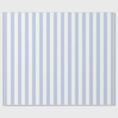 Zachte Blauwe Witte Verticale Streeppatroon Kunst Cadeaupapier (Vlak)