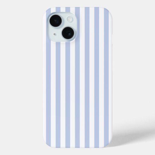 Zachte Blauwe Witte Verticale Streeppatroon Kunst Case-Mate iPhone Case (Achterkant)