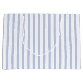 Zachte Blauwe Witte Verticale Streeppatroon Kunst Groot Cadeauzakje