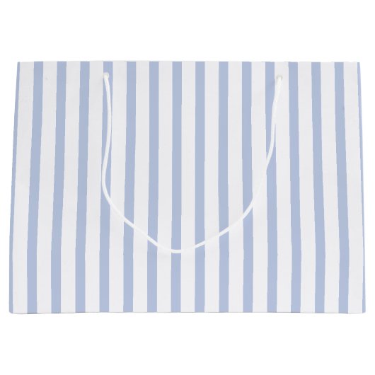 Zachte Blauwe Witte Verticale Streeppatroon Kunst Groot Cadeauzakje (Voorkant)