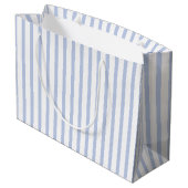 Zachte Blauwe Witte Verticale Streeppatroon Kunst Groot Cadeauzakje (Achterkant Gekanteld)