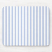 Zachte Blauwe Witte Verticale Streeppatroon Kunst Muismat (Voorkant)