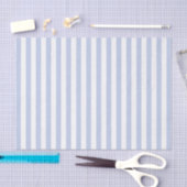 Zachte Blauwe Witte Verticale Streeppatroon Kunst Tissuepapier (Craft)