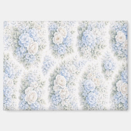 Zachte Blauwe Witte Waterverf Bloemmotief Elegant Magneet