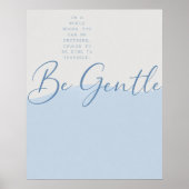 Zachte Blauwe Zelfcompassie Quote – Minimalistisch Poster (Voorkant)