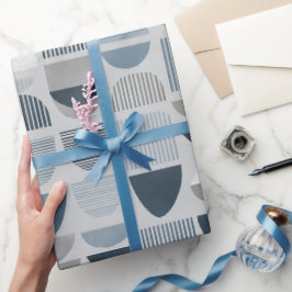 Zachte Blauwgrijze Balans Abstract Patroon Cadeaupapier