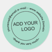 Zachte Blauwgroen aangepaste Logo Sticker (Voorkant)
