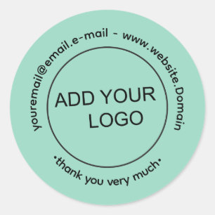 Zachte Blauwgroen aangepaste Logo Sticker