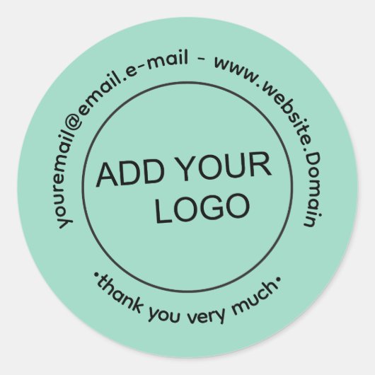 Zachte Blauwgroen aangepaste Logo Sticker (Voorkant)