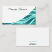 Zachte Blauwgroen Abstracte golven Massagetherapie Visitekaartje (Voorkant / Achterkant)