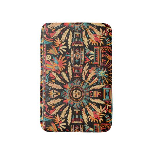 Zachte Blauwgroen "Aztec Dream" Badkamerbadmat Badmat (Voorkant Verticaal)