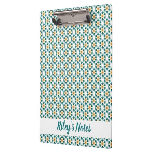 Zachte Blauwgroen bloemnaam Klembord (Links)