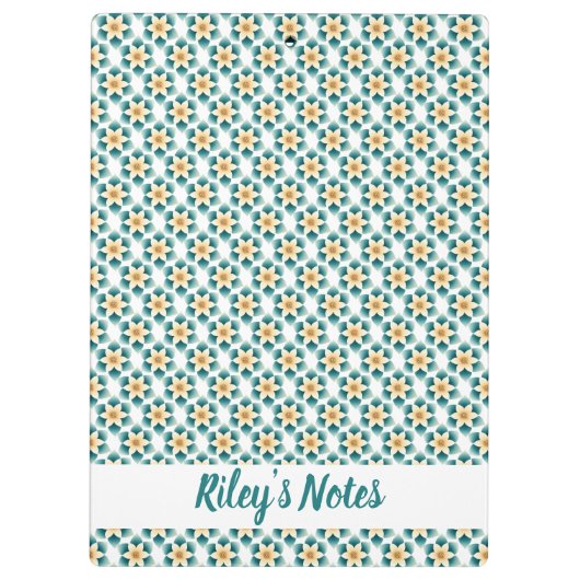 Zachte Blauwgroen bloemnaam Klembord (Achterkant)