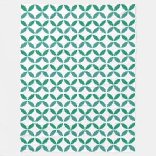 Zachte blauwgroen cirkels en groene cirkels voor z fleece deken (Voorkant)