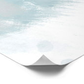 Zachte Blauwgroen grijze en witte Abstracte pensee Poster (Hoek)