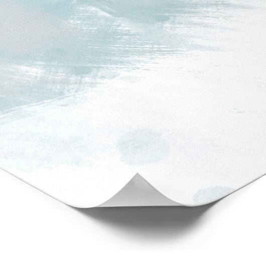 Zachte Blauwgroen grijze en witte Abstracte pensee Poster (Hoek)