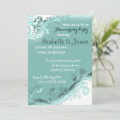 Zachte Blauwgroen Jubilea voor bruiloft Kaart (Staand voorkant)