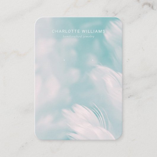 Zachte Blauwgroen Petal Jewelry Display Kaart Visitekaartje (Voorkant)