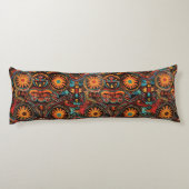 Zachte Blauwgroen "tijdloze voorouderlijke afdruk" Lichaamskussen (Achterkant)