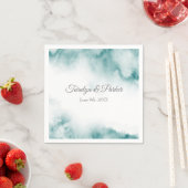 Zachte Blauwgroen Waterverf Abstract Lijst Servet (Insitu)