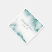 Zachte Blauwgroen Waterverf Abstract Lijst Servet (Hoek)