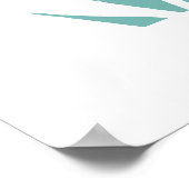 Zachte Blauwgroen witte palmbladeren Poster (Hoek)