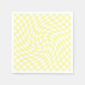 Zachte Bleke gele cheques, gevarieerd patroon Servet (Voorkant)