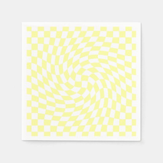 Zachte Bleke gele cheques, gevarieerd patroon Servet (Voorkant)