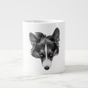 zachte blik corgi kalm grote koffiekop