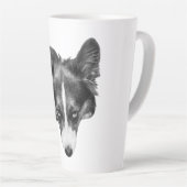 zachte blik corgi kalm latte mok (Rechterhoek)