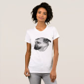 Zachte Blik, Grijswaarde Hond T-shirt (Voorkant volledig)