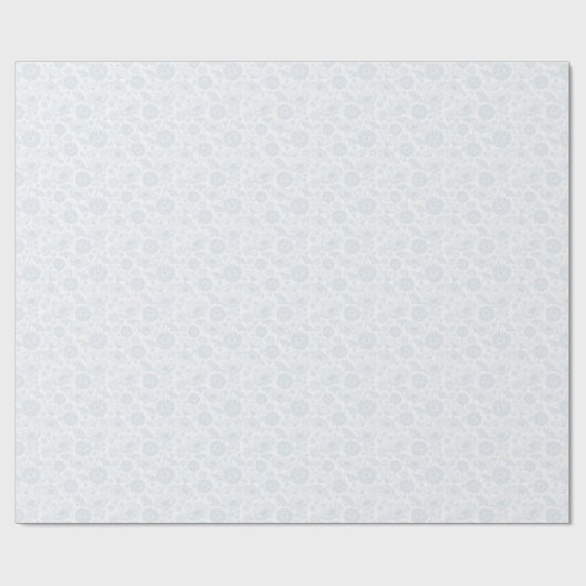 Zachte bloei (blauw) | Wit) Cadeaupapier (Vlak)