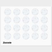 Zachte bloei (blauw) | Wit) Ronde Sticker (Vel)