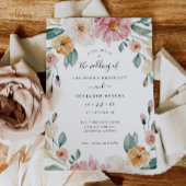 Zachte Bloei Bloemige Uitnodiging Trouw Aankondigi
